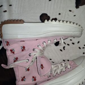 Converse Pink Floral High-Top Sneakers